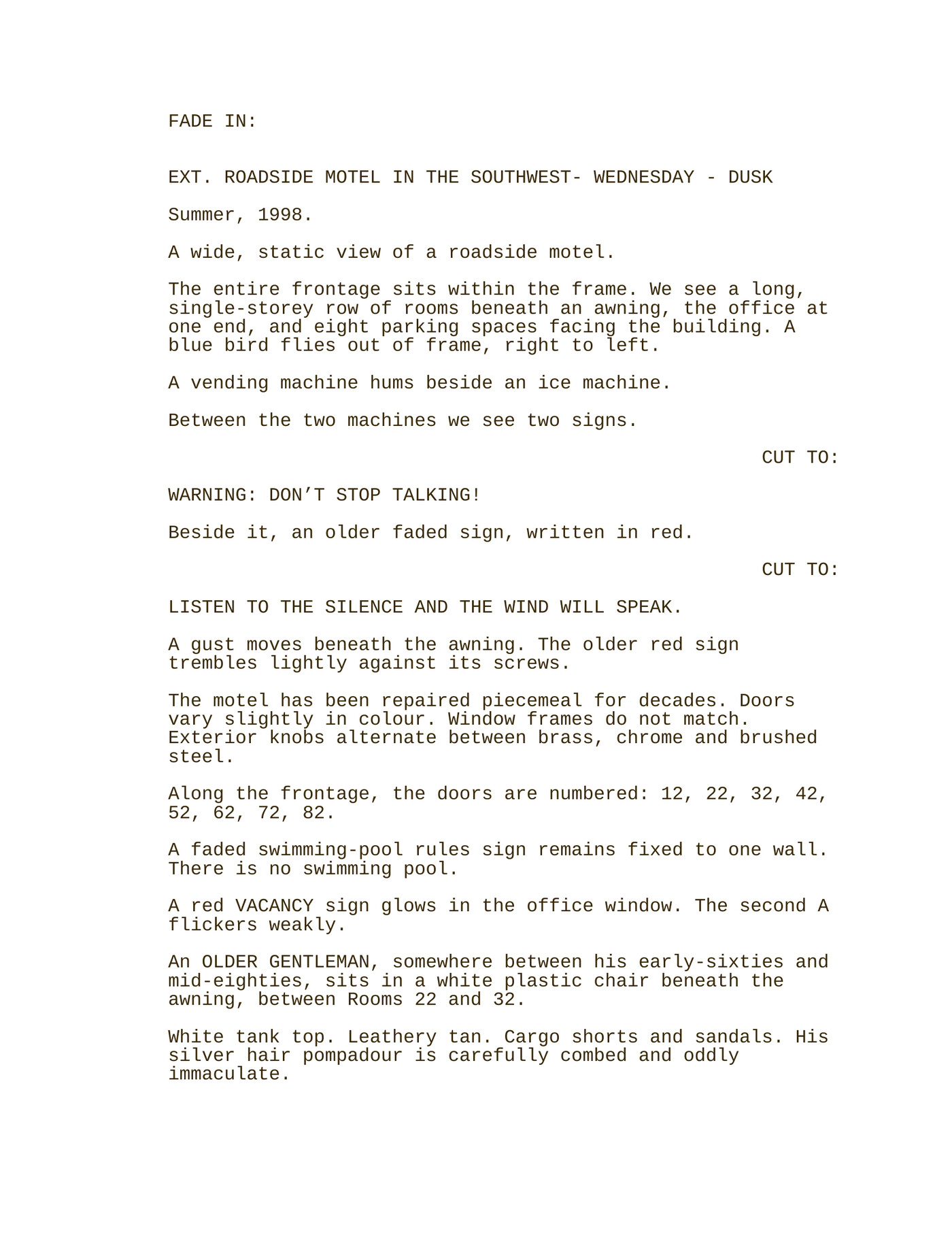 By Thursday They Will Die, script page one